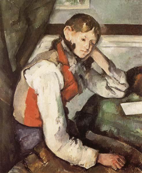 Garcon au gilet rouge, Paul Cezanne